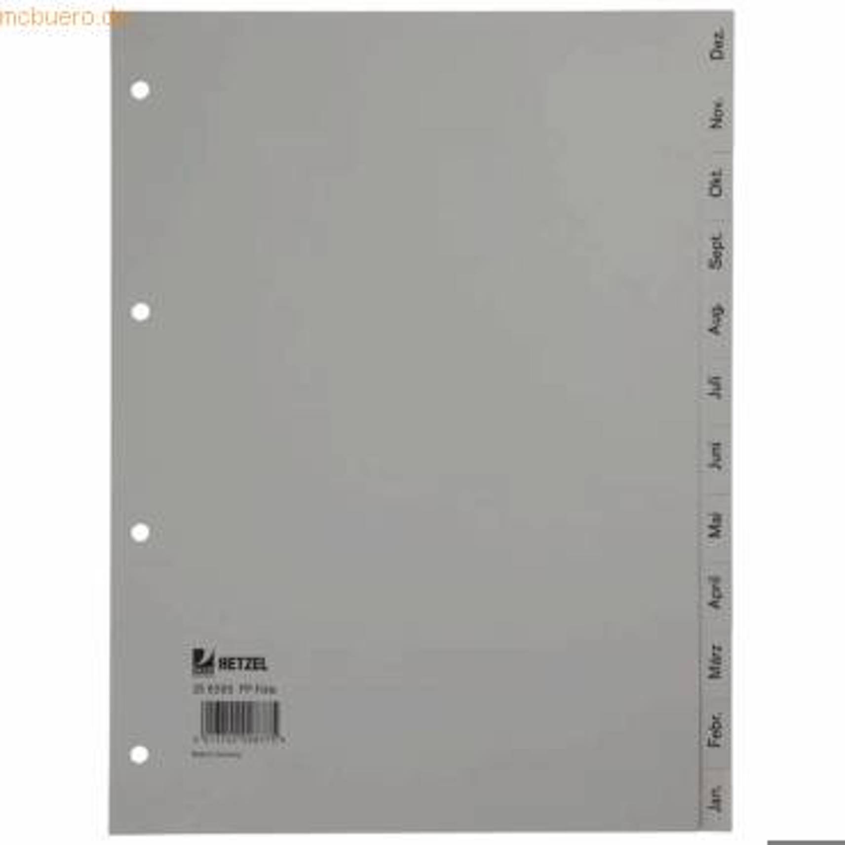 Acco-Hetzel - Dez-Jan A4 - Premium Register 12 Blatt grau (DIN A4, 297mm Höhe, 226mm Breite, 0.11mm Stärke)