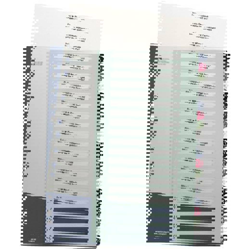 Leitz - 1239 - Style Register DIN A4 Universallochung Polypropylen Mehrfarbig (volle Höhe, extrabreit, 20 Registerblätter, PC-beschriftbar, 1-20)