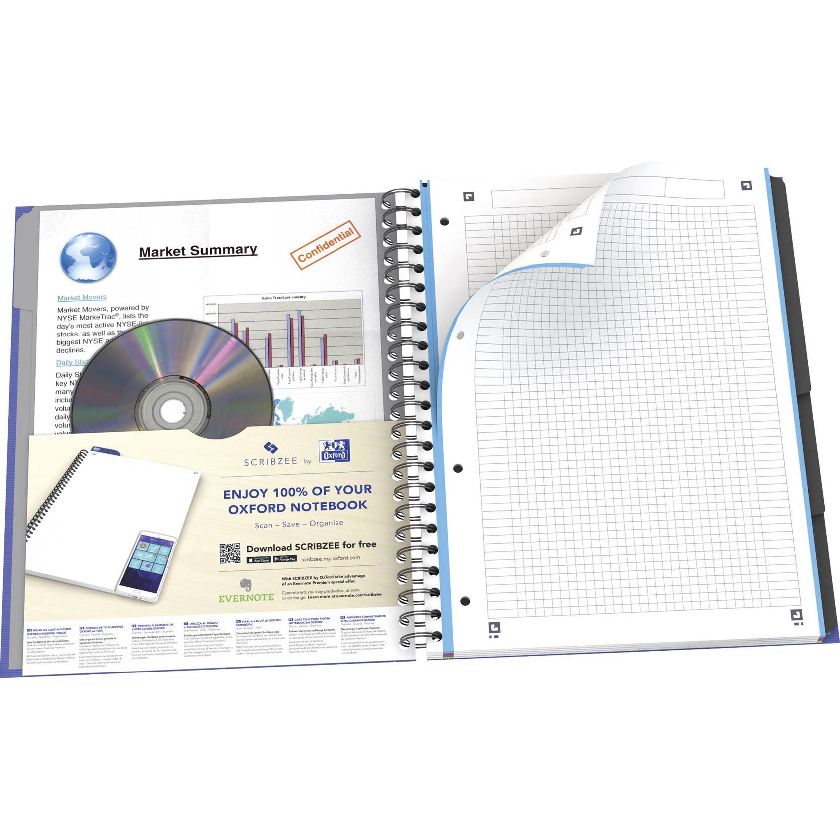 Hamelin - 100104738 - Farbig sortiert DIN A4+ Office European Book Registerbuch