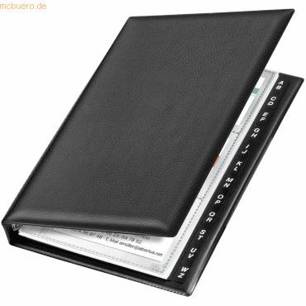 Veloflex - 145x225mm - Visitenkartenringbuch DIN A5, geschäumte Folie, schwarz (1St.)