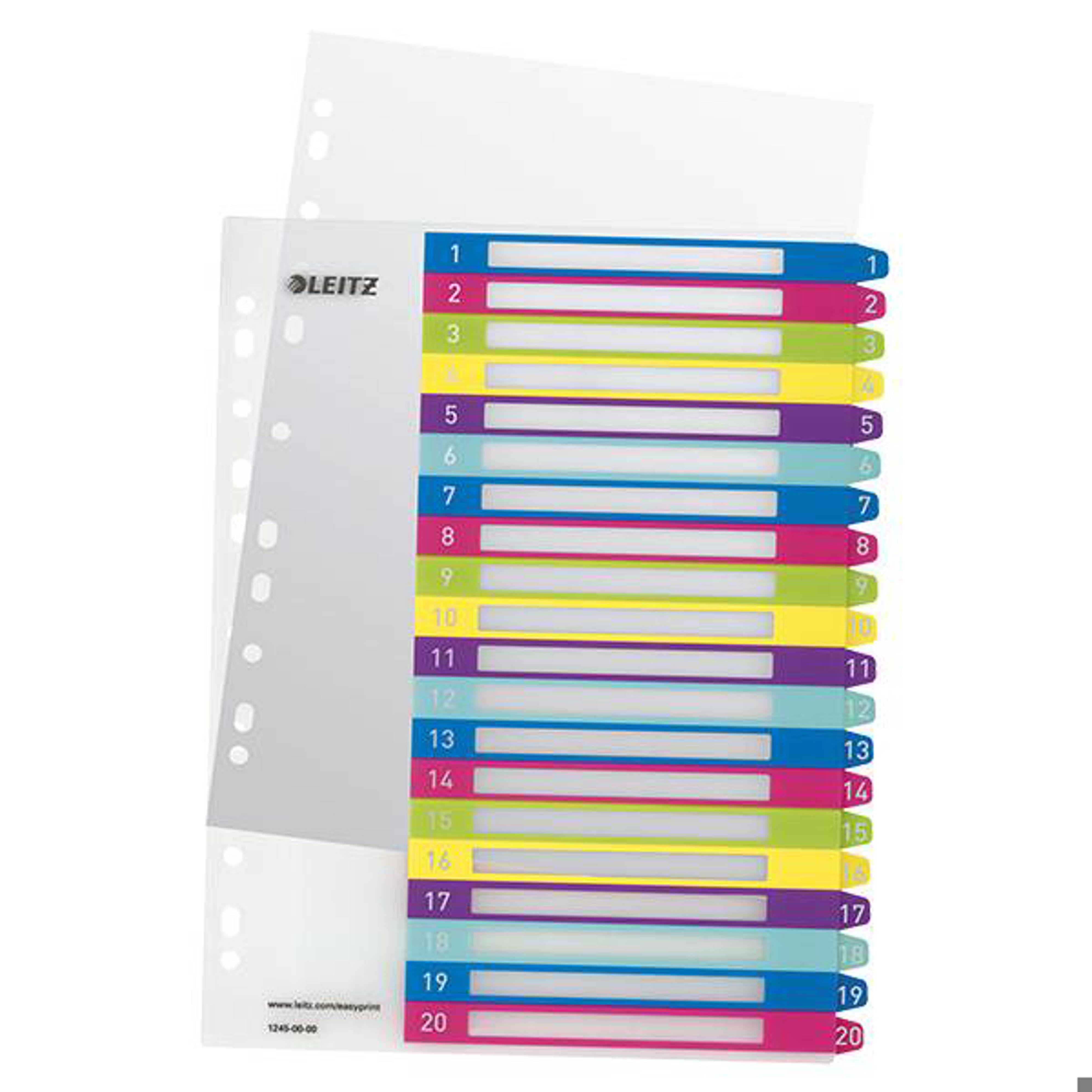 Leitz - WOW - Überbreite Polypropylen Register (0.3mm, 245mm x 305mm, farbig)