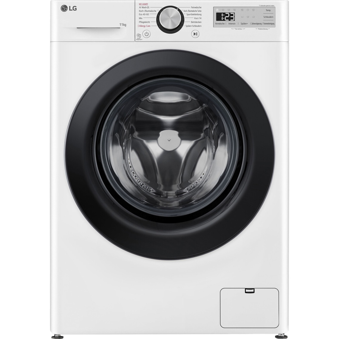 LG - F4WR4911P - Smart Frontlader Waschmaschine (Edelstahl, 1.400 U/Min, 11 kg) - DirectDrive, AI DD, LED-Display