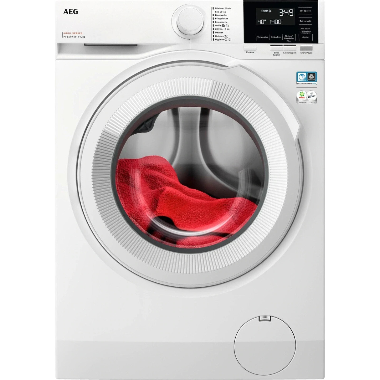 AEG - LR6F60400 (Frontlader, 10kg, LED Display, 1400 U/Min, mit Schontrommel, Inverter-Motor)