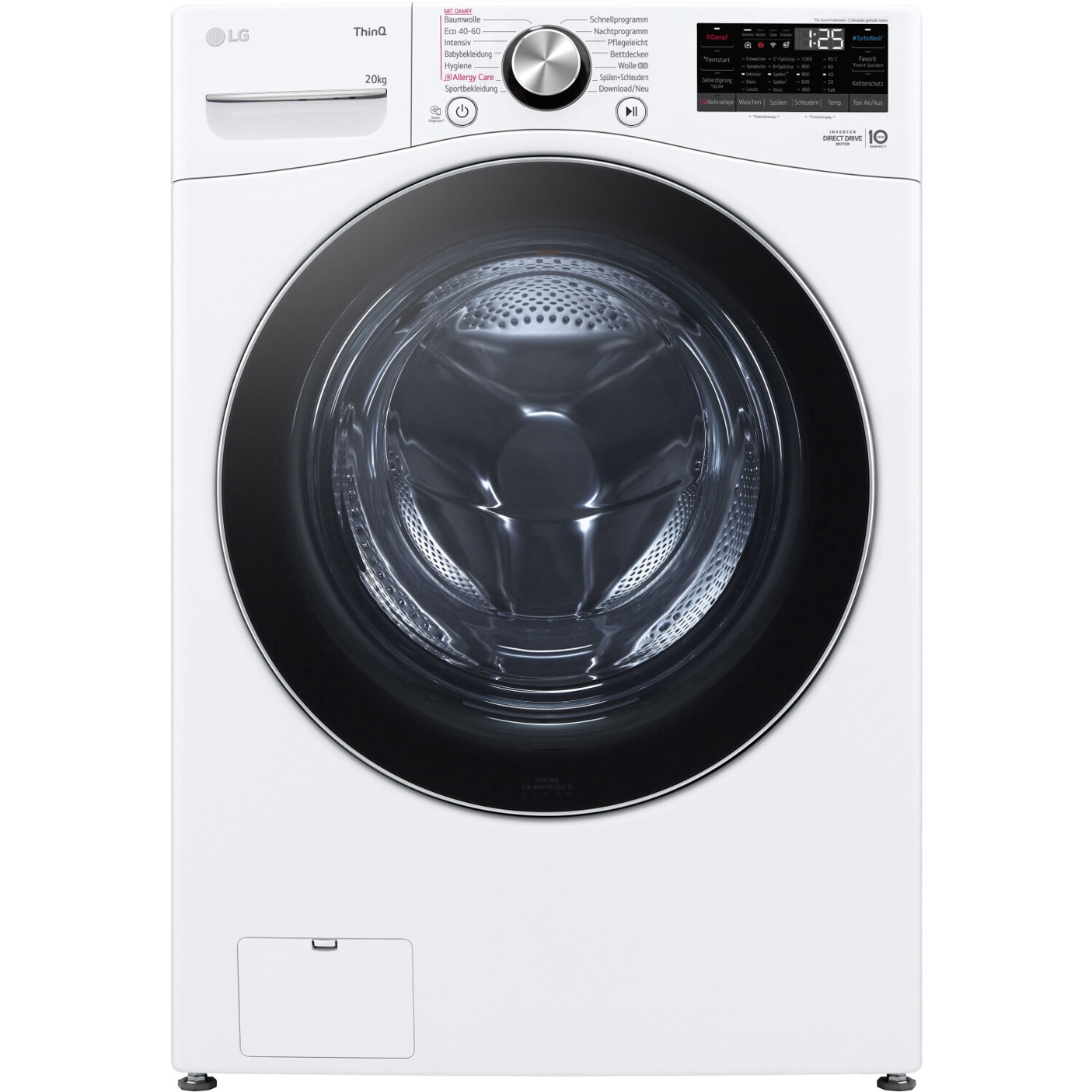 LG - F0WVT202 (Frontlader, Smart Waschmaschine, 20 kg) - Einknopf-Bedienung & KI-Support