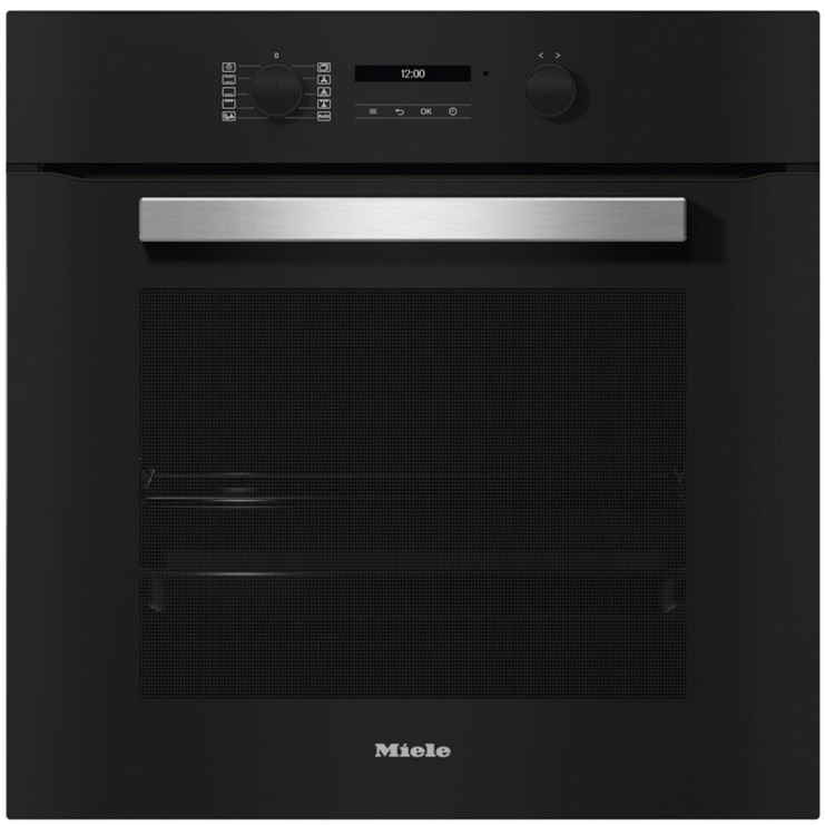 Miele - H 2465 B Active - Einbau Elektrobackofen (76L, Schwarz, 30-300°C, 5 Einschubebenen, Emaille, kühle Front)