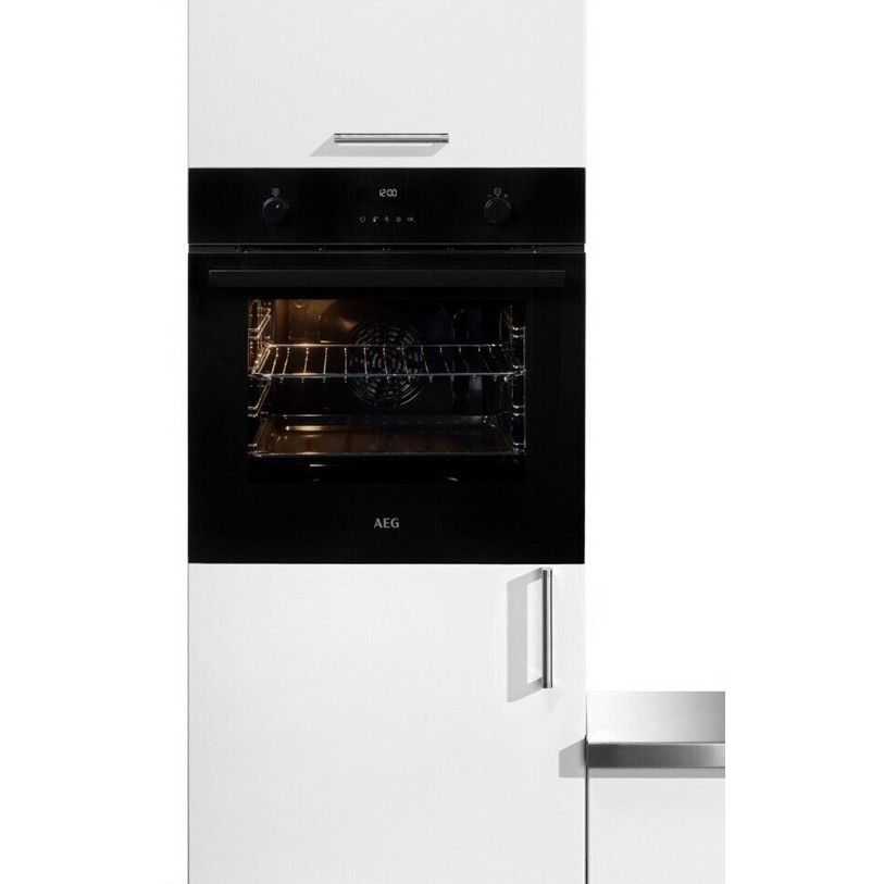 AEG - BPE53516AB (schwarz) - Elektro Einbaubackofen 71L Pyrolyse LED Display