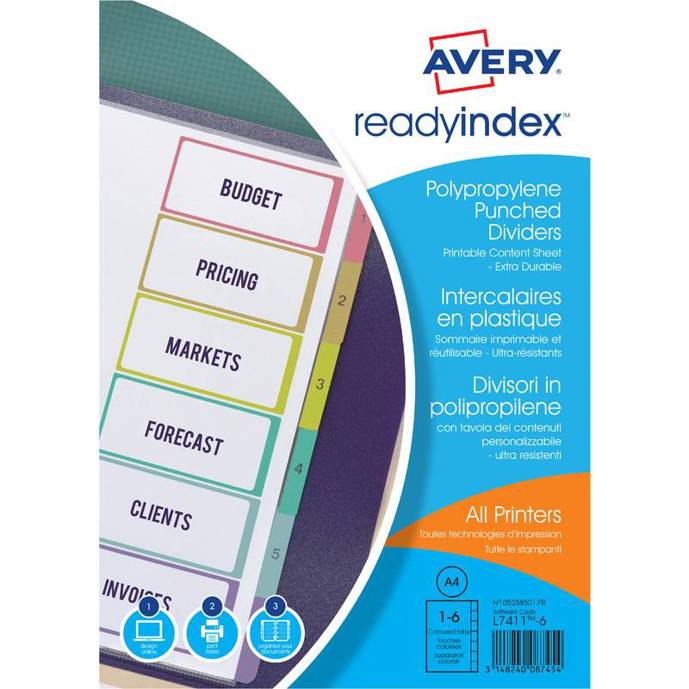 Avery-Zweckform - Readyindex (Mit 6 PP Touches) für A4 - 1 Stück