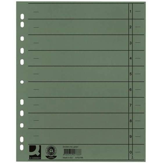 Connect - A4 Trennblätter (230g/qm, durchgefärbt, grün) für Umweltbewusste (Blauer Engel DE-UZ 14b) - 100St.