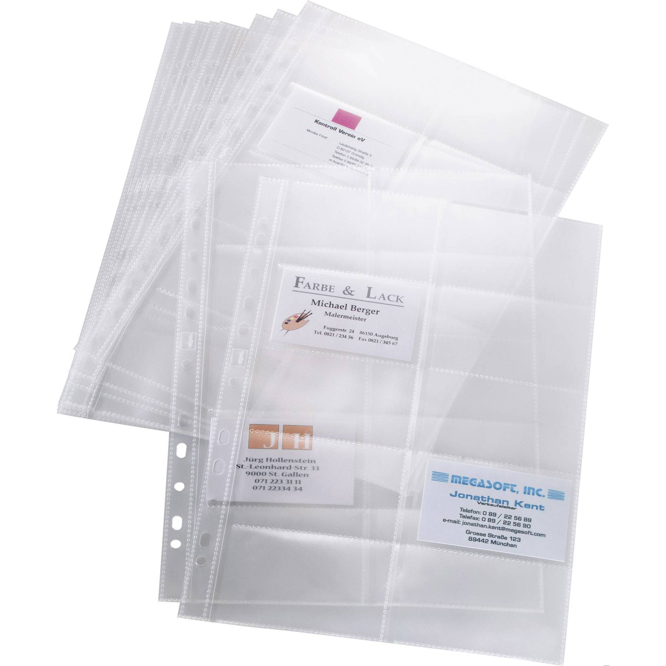 Sigel - VZ351 - Visitenkartenhülle Transparent - DIN A4, 200 Karten, 10 St.